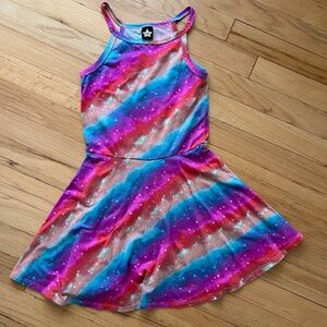 PixieLane Girls Pink Red Blue Purple Splatter Dress Size 7